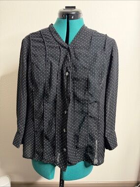 Naomi black and white polka dot blouse